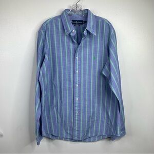 Ralph Lauren Blue Label‎ Stripe Button Down Shirt Mens 17 XL